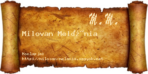 Milovan Melánia névjegykártya